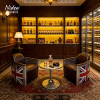 Fauteuil Club Aviateur de Luxe Union Jack en Cuir Vintage et Aluminium Riveté pour Bureau Créatif et Bar Thème