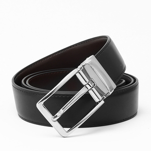Personalizado de doble cara Reversible Pin Hebilla Ajustable Hombres Referable Cinturones de cuero genuino Hombre - Product Image 3