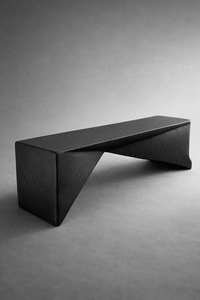 Banc en bois massif « Anthracite » – Banc moderne pour couloir/salle à manger avec assise en bois dur naturel - Product Image 2