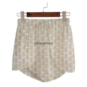 Dabu Print Wrap Shorts Women's Summer Loungewear Cotton Block Print Wrap Shorts Beach Girls Collection <b>Baby</b> Doll Style - Product Image 3