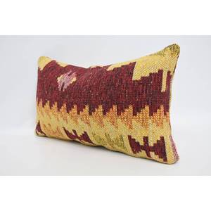 หมอนขนสัตว์สีแดง12x20นิ้วสไตล์ดั้งเดิมลายดอกไม้แนววินเทจดีไซน์ทอหรูหราสำหรับห้องนั่งเล่น - Product Image 4