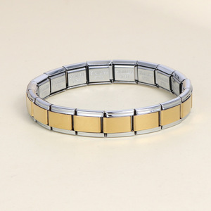 Pulsera Modular de Acero Inoxidable con Eslabones Desmontables de 9mm, Estilo Italiano, para Joyería, Imprimible y Grabable - Product Image 5