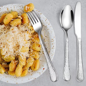 Ensemble d'argenterie en acier inoxydable de haute qualité 5 pièces cuillères fourchettes et couteaux mariage couverts en or pour cadeau d'événements - Product Image 1