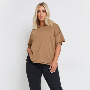 Camiseta de Cuello Redondo para Mujer, Uso Diario, Manga Corta, Tela Jersey Suave, Top Informal, Fabricante de Ropa Personalizada, Proveedor Mayorista - Product Image 5