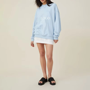 เสื้อสเวตเตอร์ผ้าฝ้าย100% สำหรับผู้หญิงเสื้อสวมศีรษะน้ำหนักเบาแขนยาว - Product Image 4