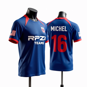 Ropa deportiva de cuello redondo de malla transpirable sublimada personalizada, camisetas de pesca de fútbol y baloncesto para hombres respetuosas con el medio ambiente - Product Image 1