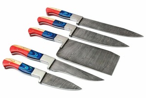 Venta directa de fábrica, juego de cuchillos de cocina ecológicos personalizados, cuchillo de Chef de acero inoxidable de alta calidad, mango de madera Pakka para carne - Product Image 5