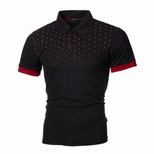 Men's Casual <b>Slim</b> Polka Dot Printed Short-Sleeved T-<b>Shirt</b> Summer European Plus Size for <b>Polo</b> <b>Shirts</b> - Product Image 5