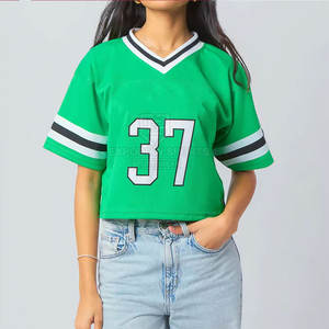 เสื้อครอปท็อปแขนสั้นสำหรับเล่นอเมริกันฟุตบอล คุณภาพสูงสุด ระบายอากาศได้ดี เหมาะสำหรับการฝึกซ้อมกีฬาสำหรับผู้หญิง - Product Image 1