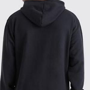 Custom <b>Plain</b> <b>Black</b> Men's Regular Fit <b>Hoodie</b> Kangaroo Pocket Long Sleeve Fleece 100% Organic Cotton Eco-Friendly 300g Wholesale - Product Image 5