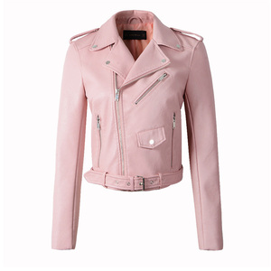 Veste en similicuir pour femme, style streetwear, col à revers, fermeture éclair, manteau en cuir décontracté, jaune, vêtements d'extérieur pour femme - Product Image 5