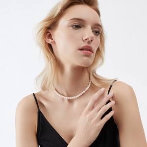 Collier ras du cou en perles d'eau douce en argent 925 pour femme, vente en gros - Product Image 5