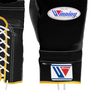 Gants de boxe à lacets Winning, noir et or, cuir de qualité supérieure, gants de boxe professionnels pour l'entraînement et le sparring, style artisanal, 8oz, 10oz, 12oz - Product Image 3