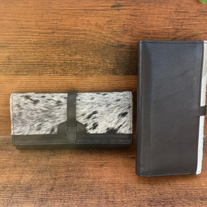 Billeteras de piel de vaca con pelo oculto para mujer, bolso de mano con estampado de piel de vaca auténtica, regalos - Product Image 5