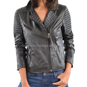 Fashion Genuine Leather Bomber Jacket <b>Button</b> Stand Winter Stylish Outerwear for Men Women Casual Trendy Quilted Breathable - Product Image 1