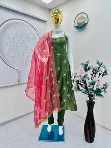 Vestido de Mujer de Georgette Sintética Pesada, Estilo Moderno, Talla Personalizada, Alta Demanda en India, para Regalo de Fiesta, Diseño Indio, Pakistaní - Product Image 2