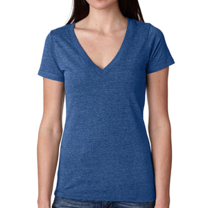 Next Level 6740 T-shirts à col en V profond pour femmes Next Level T-shirt à manches courtes en tricot côtelé pour femmes - Product Image 4