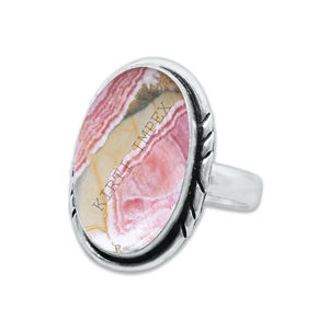 Material Original de Plata de Ley 925 sólida con corte ovalado, piedras preciosas de Rodocrosita Natural, anillos delicados, joyería fina - Product Image 2