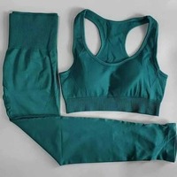 Ensemble de yoga pour femmes, respirant, uni, élastique, taille basse, longueur intégrale, 2 pièces, vêtements de sport, couleur personnalisée, Spandex/Nylon