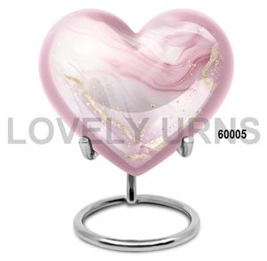 Urna Conmemorativa Pequeña en Forma de Corazón Rosa Palo para Cenizas Humanas - Porta Cenizas de Cremación de 3 Pulgadas (Paquete de 1) - Product Image 1