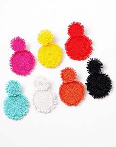 ต่างหูห้อยลูกปัดปักด้วยมือช่างฝีมือ - Product Image 4