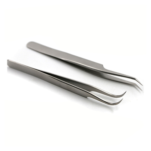 Juego de pinzas para extensión de pestañas de acero inoxidable personalizables de alta calidad con Etiqueta Privada, punta de fibra de pestañas de volumen ruso puntiagudo - Product Image 2