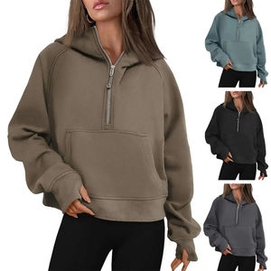 Hoodies Women Plain Embroidered Loose <b>Jumper</b> 100%Cotton Sweatshirts Women Oversized Essentials Hoodies - Product Image 6