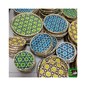 ตะกร้าไม้ไผ่ทรงวงกลมพร้อมลวดลายแบบดั้งเดิมไม่เหมือนใครขายส่งตามสั่ง - Product Image 2