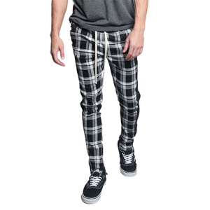 High Quality 100% Cotton Corduroy Casual Breathable Waterproof Windproof Men's <b>Plaid</b> Checkered Drawstring <b>Trouser</b> Pants - Product Image 5