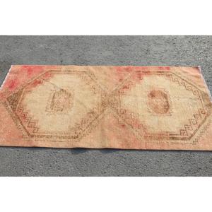 พรมตุรกี 3x6.4 ฟุต สีน้ำตาลแดง ลายแบบนามธรรม พรมขนสัตว์วินเทจ - Product Image 3