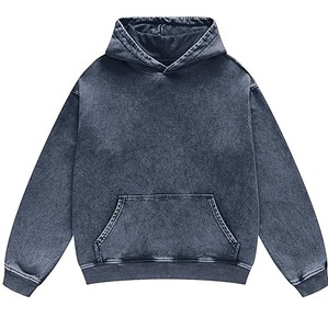 Sudadera con capucha transpirable para hombre con lavado ácido, ropa de calle pesada de gran tamaño para exteriores, Jersey lavado Vintage de talla grande, fabricante personalizado - Product Image 5