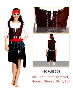 ชุดเครื่องแต่งกายนักโทษลายทางสีดำและสีขาวสำหรับคู่รักฮาโลวีนชุดจั๊มสูทสำหรับนักโทษของผู้ชายและชุดคอสเพลย์สำหรับผู้หญิง - Product Image 2