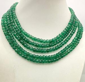 สร้อยคอลูกปัดมรกตสีเขียว AA + ลูกปัดมรกตเจาะสูงมรกต - Product Image 1