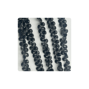 Onyx noir naturel de qualité supérieure à facettes en forme de coeur Briolette perles de pierres précieuses taille personnalisée fabrication de bijoux rose - Product Image 1