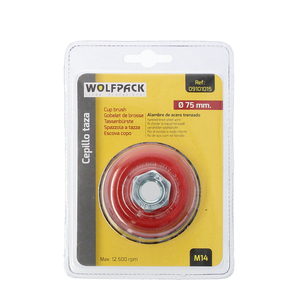 Spazzola a tazza in acciaio intrecciato Ø 75 mm. Filettatura M14 / Filo O/ 0,50 mm. - Product Image 3