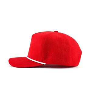 Sombrero de Golf de 5 paneles personalizado VN OEM, bordado en 2D, logotipo, ala, Cierre trasero de plástico, cuerda, Material impermeable, gorra de béisbol cortada con láser - Product Image 3