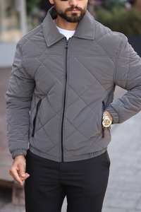 Veste d'hiver décontractée pour homme, poches zippées, imperméable, écologique, séchage rapide, anti-froissement, satin acrylique, vêtements d'extérieur, manteau tendance - Product Image 3