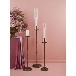 Bougeoir haut de gamme pour décoration de mariage Candélabre sur pied de grande taille avec verre - Product Image 6