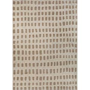 Alfombra de Lana Entropy Ivory, Grande, Tejida a Mano, Geométrica, 3D, Rectangular, AKWL-1907, para Sala de Estar, Pasillo, Habitación Modelo - Product Image 1