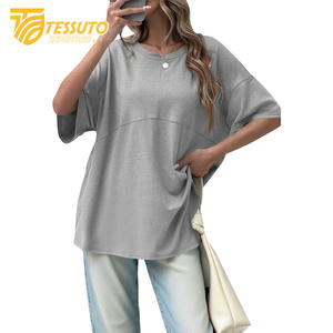 Camiseta básica de gran tamaño con logotipo de impresión personalizado de peso pesado Camiseta de algodón 100% de moda de talla grande de alta calidad para mujer - Product Image 2