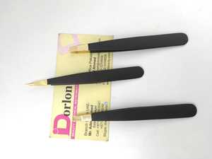 Pinzas de cejas de Plasma negras y recubiertas de Color profesional Pinzas de Punta inclinada de acero sostenible Pinzas de cejas de belleza para el cabello - Product Image 2