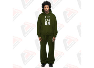 Ensemble de survêtement d'hiver pour homme, ultra confortable et élégant, 2 pièces, respirant, 100% polyester, motif uni - Product Image 2