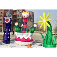 Décoration de jardin aérien Affichage de fleurs gonflables Combinaison de plantes gonflables géantes personnalisées pour l'extérieur commercial