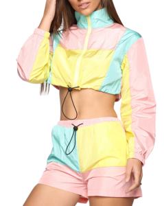 Ensemble short et veste coupe-vent personnalisé pour femme, été, veste courte et short assortis, 100% nylon, short imperméable, ensembles pour femmes 2026 - Product Image 3