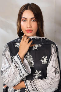 Salwar Kameez de Verano de 3 Piezas de Algodón Premium para Mujer, Bordado, Informal, Protección Solar, Sin Arrugas, Absorbe la Humedad, Estilo Indio - Product Image 4