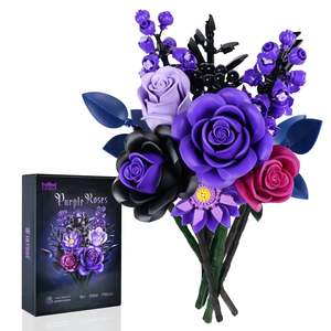 Flores de Ladrillo Moradas y Rosas para el Día de San Valentín, Crea tu Propio Ramo Único - Product Image 1
