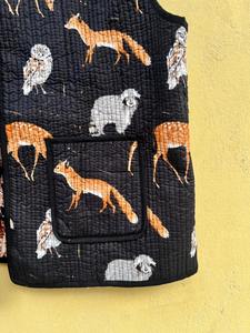 Veste en coton réversible à imprimé animal - Gilet matelassé sans manches pour femme, veste légère de style bohème - Product Image 4