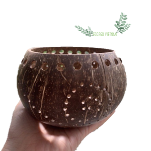 Porte-bougie chauffe-plat en coquille de noix de coco-Créer une atmosphère chaleureuse pour une occasion spéciale ou simplement ajouter un élément créatif à votre chambre - Product Image 1