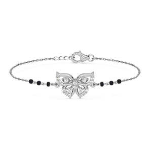 Compre Pulseras Mangalsutra de Plata Pura con Forma de Mariposa, Regalo para Esposa - Product Image 1