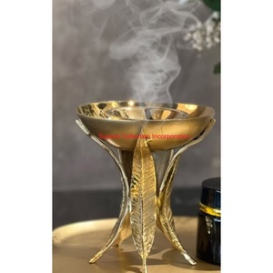 Cuenco decorativo de Metal con acabado dorado de alta calidad con soporte de hoja único, centro de mesa perfecto para decoración del hogar, Bakhoor quemador, precio barato - Product Image 3